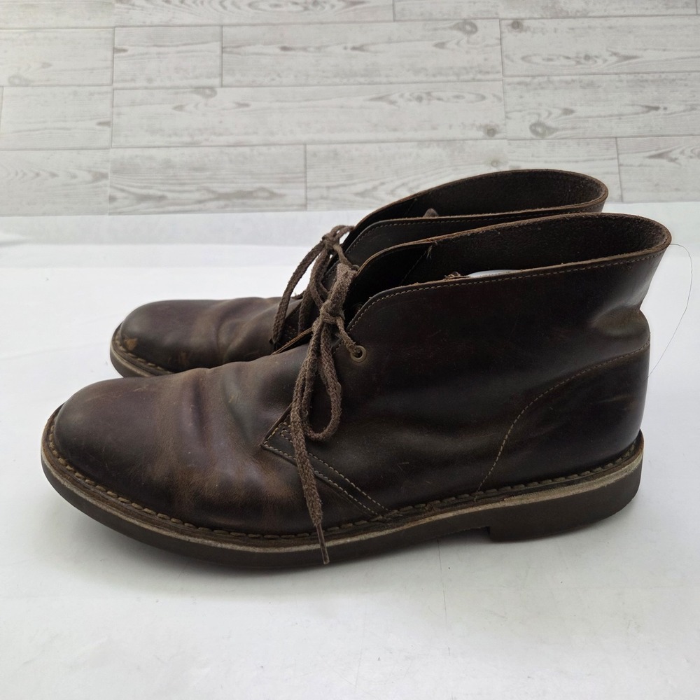 Clarks Chukka Boots Mens 11.5 Brown Leather Desert Heritage Dark Academia Casual - Picture 2 of 11